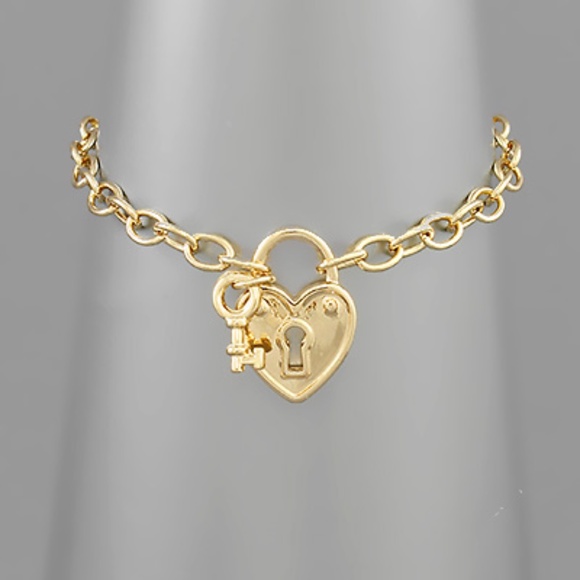 Heart Lock Chain Bracelet - Picture 1 of 1